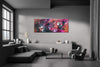 Large abstract artwork with vibrant colors | Earthy tones and modern style painting for a cozy living room