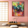 Vibrant Abstract Artwork | Colorful Floral Painting in Earthy Tones Displayed on Wall