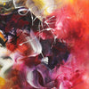 Vibrant abstract painting with bold brushstrokes and a colorful, dreamlike composition