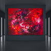 Vibrant red abstract art | Fiery bold canvas painting | Modern artistic expression | Dramatic color palette | Captivating gallery display