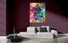 Vibrant abstract artwork | Colorful landscape painting on canvas | Textured brush strokes in earthy tones | Modern art decor for home or office
