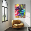 Vibrant abstract landscape painting | Tropical Garden 44x55" canvas art