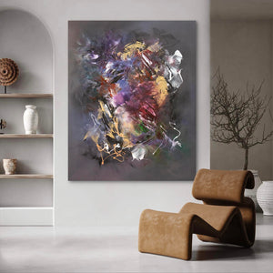 Extra large fluid abstract painting, original contemporary British art for living room or office decor
