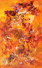 Original Abstract Painting | Vibrant Orange Flames 30x48"
