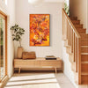 Vibrant Abstract Canvas Painting | Warm Autumn Hues | Modern Art Decor for Home Entryway