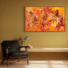 Large Abstract Canvas Painting | Vibrant Orange Flames | Modern Art Décor