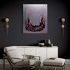 Minimalist Art | Moonlight On The River 40x48" - Large abstract painting with vibrant colors and flowing brushstrokes, displayed in a modern living room setting.