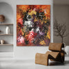 Vibrant abstract canvas art with earthy color tones and a blurred, ethereal design, extra large paintings for sale