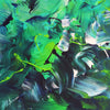 Vibrant Abstract Green Art | Energetic Emerald Brushstrokes on Canvas