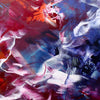 Vibrant Abstract Art | Swirling Strokes of Red, Orange, and Blue Canvas