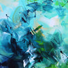 Vibrant Brushstrokes | Captivating Abstract Art - Bold teal and emerald hues swirl across the canvas, creating a mesmerizing abstract composition. This large, modern artwork would make a stunning addition to any contemporary space.