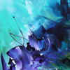 Teal Abstract Painting | Vibrant Brushstrokes on Large Canvas