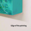 Vibrant Teal Abstract Art | Captivating Emerald Waves Canvas Painting