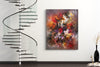 Vibrant Artistic Expression: Multicolour Canvas Art | Moonlit Garden I 47x59"