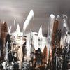 Dramatic Abstract Cityscape | Earthy Tones and Textured Brushstrokes | Large Modern Canvas Art