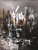 Abstract Cityscape | Earthy Tones Painting of Modern Urban Skyline | Large Canvas Wall Art