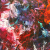 Vibrant abstract art piece with bold brush strokes and a dynamic blend of red, purple, blue, and orange hues, creating an energetic and expressive visual composition.