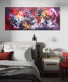 Vibrant abstract landscape artwork | Colorful modern painting in bedroom