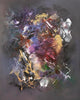 Fluid light abstract artwork, oversized canvas painting for modern interiors