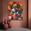 Vibrant abstract canvas artwork with earthy colour tones and a blurred, ethereal design, extra large paintings for sale