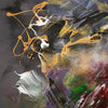 Fluid brushstroke painting, large-scale British contemporary art for statement wall