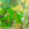 Vibrant Green Abstract Art | Swirling Emerald and Golden Brushstrokes on Canvas