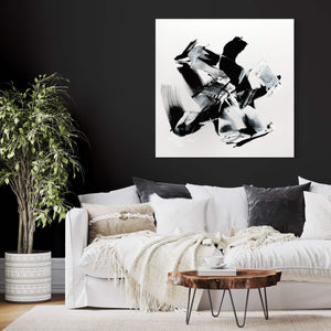 Bold Black and White Abstract Painting | Expressive Modern Art for Contemporary Home Decor
