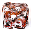 "Midnight Starlight" Signed Edition Abstract Art Print - Vibrant, swirling colors in shades of orange, red, and black create a dynamic, captivating modern artwork.