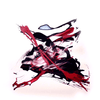 Abstract red and black paint splatter art print