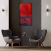 Abstract red on maroon painting