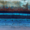 "Blue Moon" Signed Edition Abstract Art Print - Earthy Tones, Reflective Lake, Moody Landscape