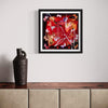 "Carnival time" Signed Edition Art Print - Vibrant abstract artwork with swirling red and pink brushstrokes, showcasing the artist's bold, earthy color palette and modern style.