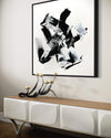 Black and White Abstract Painting | Framed Contemporary Art for Modern Home Decor