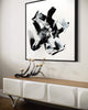 Black and White Abstract Painting | Framed Contemporary Art for Modern Home Decor