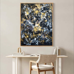 Pollock Inspired Abstract Art | Vibrant Swirling Brushstrokes, Earthy Color Palette, Dramatic Modern Canvas Wall Decor