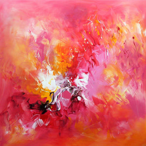 Vibrant Abstract Art | Fiery Floral Explosion 100x100cm
This captivating abstract painting showcases a dynamic blend of bold, fiery hues and expressive brushstrokes. The vibrant color palette, ranging from deep reds to warm oranges and sunny yellows, creates a striking, abstract floral composition that exudes energy and movement. This large-scale abstract artwork would make a stunning focal point in any modern or contemporary space.