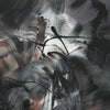 Chromatic Symphony - Monochrome abstract painting with intricate brushstrokes and swirling patterns