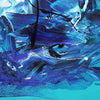Vibrant Blue Abstract Artwork | Textured Swirls and Brushstrokes in Shades of Teal and Cobalt