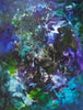 Vibrant Abstract Floral | Captivating Palette of Blues, Greens, and Purples on Canvas
