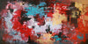 Vibrant abstract landscape painting with bold, earthy color palette and dynamic brush strokes. Large canvas art depicting a captivating modern scene.