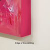 Large pink abstract art canvas with flowing brushstrokes