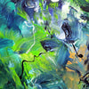 Vibrant Abstract Art | Bold Strokes of Teal, Green, and Black Accents | Expressionistic Landscape Artwork
