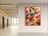 Vibrant abstract art canvas - Multicolour Summer Kaleidoscope 44x55" painting displayed in modern art gallery interior