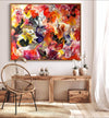 Vibrant Abstract Landscape | Colorful Floral Composition on Canvas