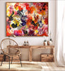 Vibrant Abstract Landscape | Colorful Floral Composition on Canvas