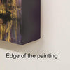 Large abstract painting with earthy color palette on display in contemporary art gallery