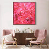 Vibrant Abstract Art | Captivating Pink Floral Painting in Framed Canvas