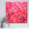 Vibrant pink abstract art painting | Textured modern canvas wall art