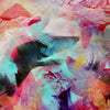 Vibrant Abstract Art | Splashes of Turquoise, Red, and Purple Hues | Modern Artistic Expression on Canvas