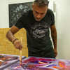 Passionate Artist Painting Large Abstract Canvas | Earthy Tones, Bold Brushstrokes, Creative Expression